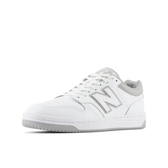 Picture of New Balance Unisex-Adult BB480 V1 Sneaker, White/Grey Matter, 7 - Size: 8.5 Wide Women/7 Men