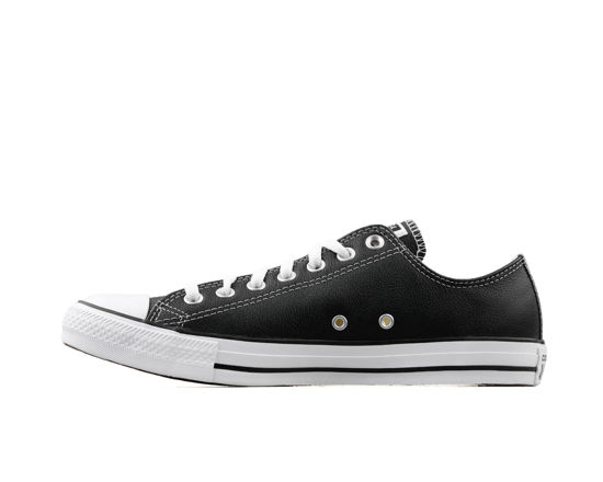 Picture of Converse Chuck Taylor All Star Leather Low Top Shoe, black, Men 6 M US, Women 8 M US - Size: 8
