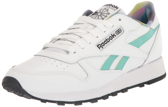 Picture of Reebok Unisex Leather Sneaker, White/Semi Classic Teal/Lilac Glow, 6 US Men - Size: 7.5 Women/6 Men