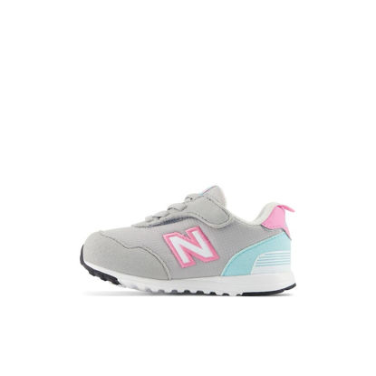 Picture of New Balance Baby 515 V1 New-B Hook & Loop Sneaker, Rain Cloud/Reflection/Signal Pink, 3 US Unisex Infant - Size: 3 Infant