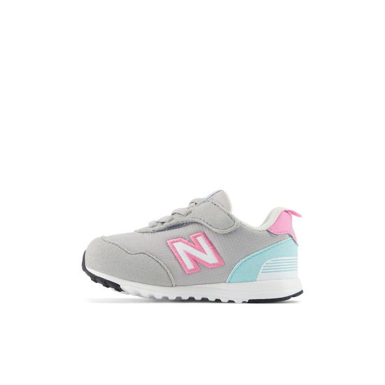 Picture of New Balance Baby 515 V1 New-B Hook & Loop Sneaker, Rain Cloud/Reflection/Signal Pink, 3 US Unisex Infant - Size: 3 Infant