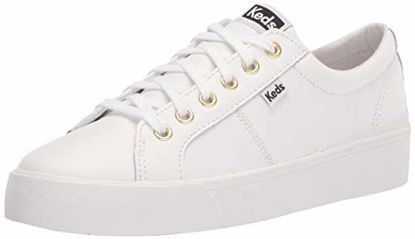 Picture of Keds Women's Jump Kick Duo Hidden Wedge Sneaker, White/Gold, 5 Medium - Size: 5