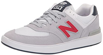 Picture of New Balance Numeric AM574 Grey/Red Men's 9, Women's 10.5 - Size: 10.5 Women/9 Men