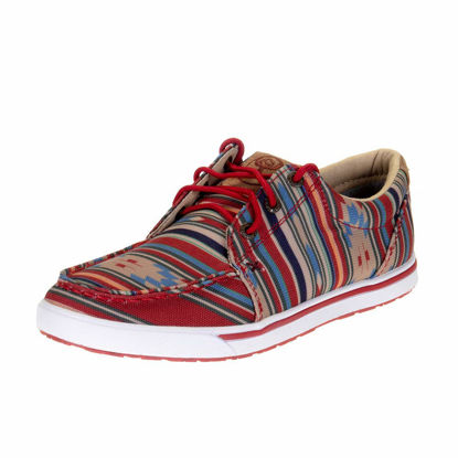 Picture of Twisted X Women's Hooey Loper Shoes Moc Toe Multi 6 M Red - Size: 6