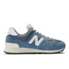 Picture of New Balance Unisex 574 V2 Varsity Suede Sneaker, Vintage Indigo/White/Angora, 11 US Men - Size: 12.5 Wide Women/11 Men