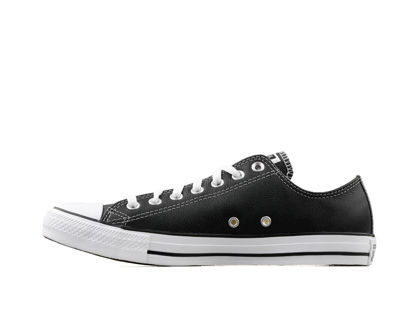 Picture of Converse Chuck Taylor All Star Leather Low Top Sneaker, Black Mono, 8 M US - Size: 6