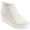 Picture of Journee Collection Womens Clara Round Toe Inside Zip Wedge Sneakers Bone 7.5 Medium Womens US - Size: 7.5