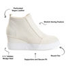 Picture of Journee Collection Womens Clara Round Toe Inside Zip Wedge Sneakers Bone 7.5 Medium Womens US - Size: 7.5