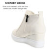 Picture of Journee Collection Womens Clara Round Toe Inside Zip Wedge Sneakers Bone 7.5 Medium Womens US - Size: 7.5