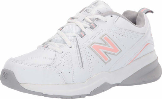 Picture of New Balance Women's 608 V5 Casual Comfort Cross Trainer, White/Pink, 9.5 - Size: 9.5