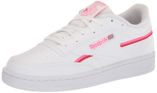 Picture of Reebok Women's Club C Cross Trainer, FTWWHT/ATOPNK/VECRED, 6.5 - Size: 6.5