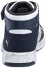 Picture of PUMA Rebound Layup Mid Hook and Loop Sneaker, White-Flat Light Gray-Club Navy, 1.5 US Unisex Little Kid - Size: 1.5 Little Kid