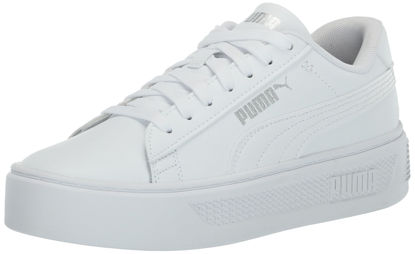 Picture of PUMA Women's Smash Platform V3 Sneaker, White White Silver, 6.5 - Size: 6.5