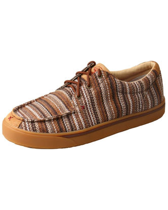 Picture of Twisted X Men's Hooey Loper - Slip-on or Lace-up Moisture-Wicking Loper Shoes for Men - Designed with Blended Rice Husk and Durable ecoTWX Material, Brown & Multi, 14 M - Size: 14