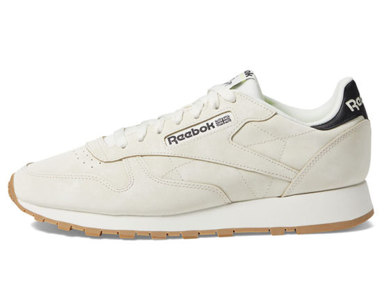 Picture of Reebok Unisex Classic Leather Sneaker, Alabaster/Soft Ecru/Black, 10 US Men - Size: 11.5 Women/10 Men