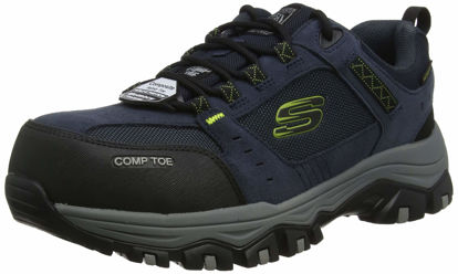 Picture of Skechers Men's Low-Top Trainers, Blue Navy Suede Leather W Textile Nvbk, 7 - Size: 7