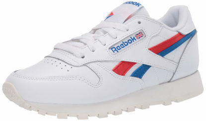 Picture of Reebok unisex-adult Classic Leather,White/Instinctive Red/Dynamic Blue,12 M US - Size: 13.5 Women/12 Men