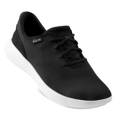 Picture of Kizik Madrid Hands Free Mens and Womens Sneakers, Casual Slip On Shoes for Women or Men, Comfortable for Walking, Women's and Men's Fashion Sneakers for Any Occasion - Black/White, Wide M11.5 / W13 - Size: 13 Wide Women/11.5 Wide Men