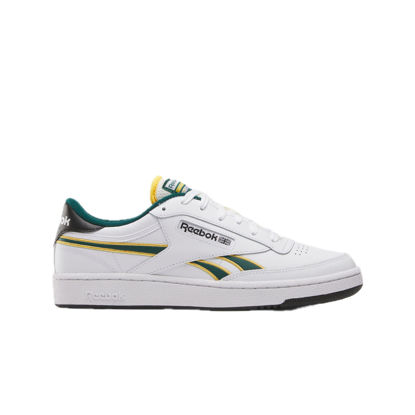 Picture of Reebok Unisex Club C Revenge Sneaker, White/Fierce Gold/Collegiate Green, 7.5 US Men - Size: 9 Women/7.5 Men
