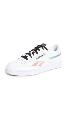 Picture of Reebok Men's Club C Revenge Pride Sneakers, White/White/Black, 11 Medium US - Size: 11