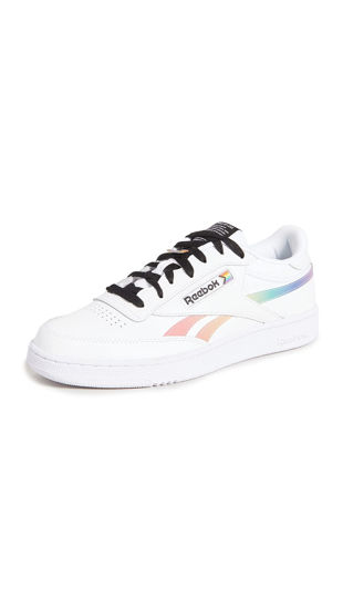 Picture of Reebok Men's Club C Revenge Pride Sneakers, White/White/Black, 11 Medium US - Size: 11