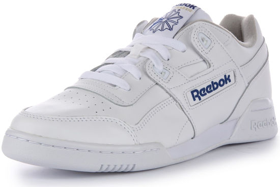 Picture of Reebok Men's Workout Plus Sneaker, White/Royal, 8 M US - Size: 8
