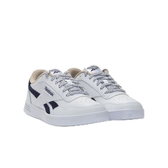 Picture of Reebok Unisex Court Advance Sneaker, White/White/Vector Navy, 13 US Men - Size: 14.5 Women/13 Men