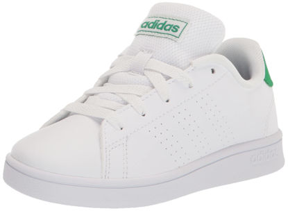 Picture of adidas Advantage Tennis Shoe, FTWR White/Green/Core Black, 7 US Unisex Big Kid - Size: 7 Big Kid
