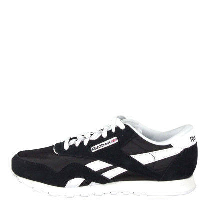 Picture of Reebok Men's Classic Nylon Sneaker, Black/White, 7.5 - Size: 7.5