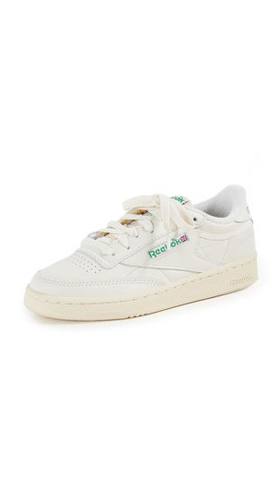 Picture of Reebok unisex-adult CLUB C 85 VINTAGE,TOP-CHALK/PAPERWHITE/GLEN GREEN,15 - Size: 16.5 Women/15 Men