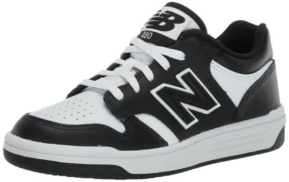 Picture of New Balance Kids 480 V1 Lace-up Sneaker, Black/White, 4 US Unisex Big - Size: 4 Big Kid