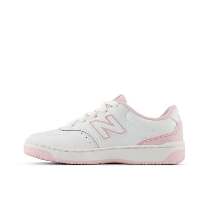 Picture of New Balance BB80 V1 Lace-Up Sneaker, White/Mid Century Pink, 5 US Unisex Big Kid - Size: 5 Big Kid