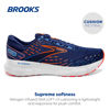 Picture of Brooks Men's Glycerin 20 Neutral Running Shoe - Blue Depths/Palace Blue/Orange - 13 Medium - Size: 13