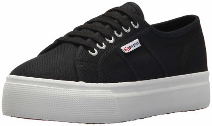 Picture of Superga womens 2790 Acotw Platform Fashion Sneaker, Black/White, 9 US - Size: 9