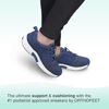 Picture of Orthofeet Women's Orthopedic Blue Knit Francis No-Tie Sneakers, Size 9.5 - Size: 9.5