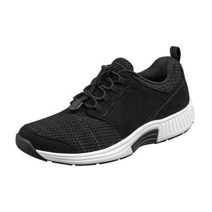 Picture of Orthofeet Women's Orthopedic Black Knit Francis No-Tie Sneakers, Size 5 - Size: 5