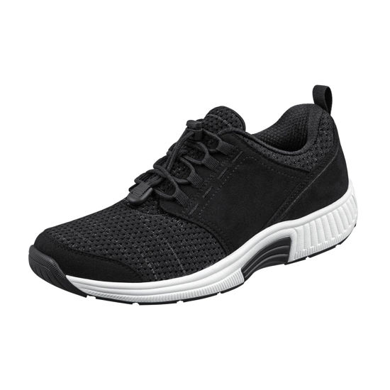 Picture of Orthofeet Women's Orthopedic Black Knit Francis No-Tie Sneakers, Size 5 - Size: 5