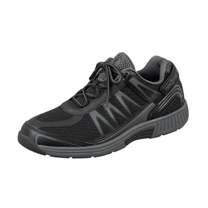 Picture of Orthofeet Men's Orthopedic Black Knit Sprint Tie-Less Sneakers, Size 10.5 - Size: 10.5