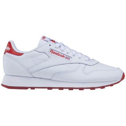 Picture of Reebok Unisex Classic Leather Sneaker, White/Instinct Red, 7.5 US Men - Size: 9 Women/7.5 Men