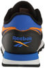 Picture of Reebok Unisex Classic Leather Sneaker, Black/Shocking Orange/Electric Cobalt, 6 US Men - Size: 7.5 Women/6 Men
