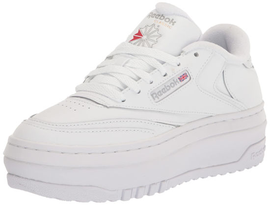 Picture of Reebok Women's Club C Extra Sneaker, FTWWHT/FTWWHT/PUGRY3, 6 - Size: 6