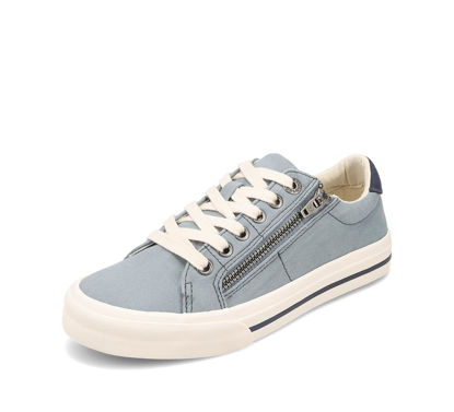 Picture of Taos Z Soul Women's Sneaker - Stylish Platform Sneaker with Removable Footbed, Arch Support, Premium Cushioning, Lace-Up Adjustability, and Easy Access Zipper Lake Blue/Navy Distressed 9.5 (W) US - Size: 9.5 Wide