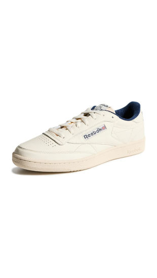 Picture of Reebok Unisex Adult Club C 85 Vintage Sneaker, Chalk/Alabaster/Vector Navy, 6.5 Women/5 Men US - Size: 6.5 Women/5 Men