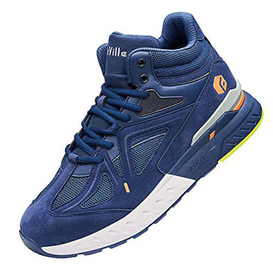 Picture of FitVille Men's Extra Wide Basketball Shoes with Wide Toe Box Comfortable High-top Sneakers for Flat Feet (11 X-Wide, Majolica Blue) - Size: 11 X-Wide