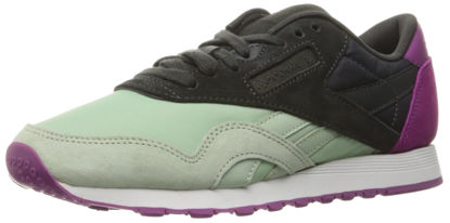 Picture of Reebok Men's Classic Nylon Sneaker, Sage Mist/Coal/Fierce Fuchsia/White, 6 - Size: 6