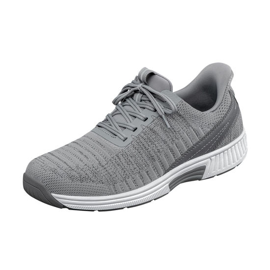 Picture of Orthofeet Men's Orthopedic Grey Knit Yari Hands-Free Sneakers, Size 7 - Size: 7