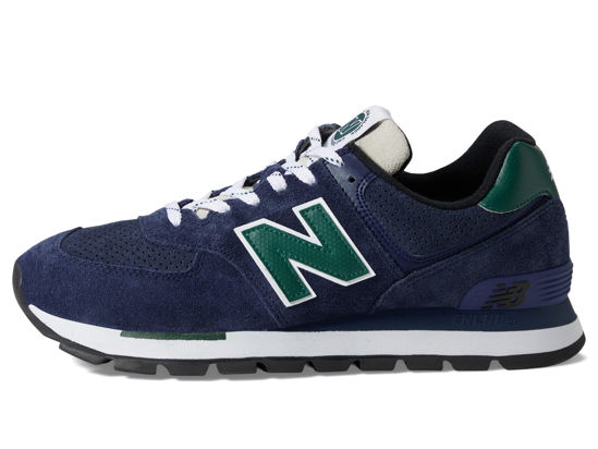 Picture of New Balance Classics 574D Rugged Sneakers for Men - Low Top Silhouette and Breathable Textile Lining Grey/Green 7.5 D - Medium - Size: 7.5