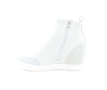 Picture of DKNY Women's High Top Slip On Wedge Sneaker, Heather Grey/Pebble Catelin, 7.5 - Size: 7.5