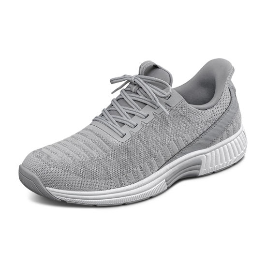 Picture of Orthofeet Women's Orthopedic Grey Knit Kita Hands-Free Sneakers, Size 6 Wide - Size: 6 Wide