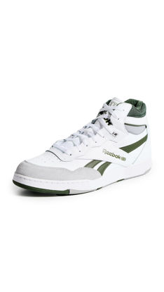 Picture of Reebok Unisex Bb4000 Ii Mid Sneaker, White/Cold Grey/Varsity Green, 10 US Men - Size: 10 Women/10 Men